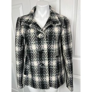 H&M Wool Blend Plaid Jacket Size 8